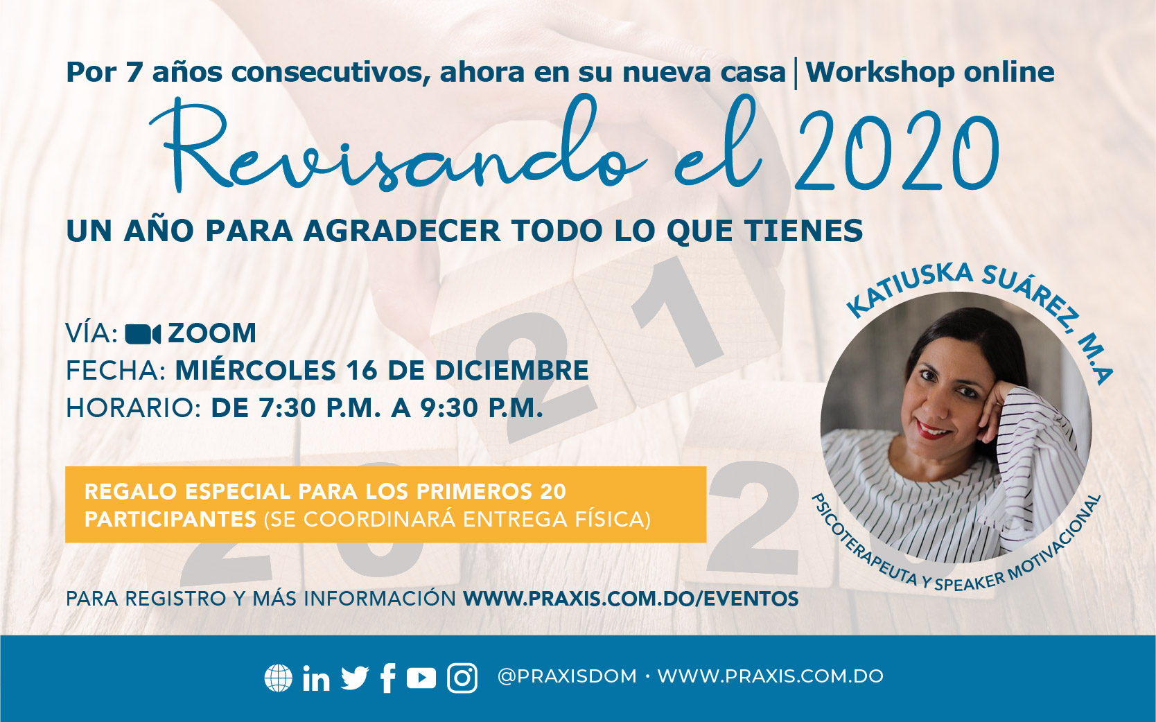 Online workshop "Reviewing 2020", a year to thank you for everything you have